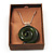 Olive Green Glass Snail Pendant Necklace (Silver Tone) - view 4
