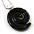 Olive Green Glass Snail Pendant Necklace (Silver Tone) - view 8