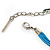 Light Blue Enamel Cotton Cord Butterfly Pendant Necklace (Silver Tone) - 40cm Length - view 4