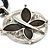 Dark Grey Enamel Cotton Cord Butterfly Pendant Necklace (Silver Tone) - 40cm Length - view 4