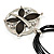 Dark Grey Enamel Cotton Cord Butterfly Pendant Necklace (Silver Tone) - 40cm Length - view 7