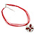 Bright Red Enamel Cotton Cord Butterfly Pendant Necklace (Silver Tone) - 40cm Length - view 2