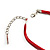 Bright Red Enamel Cotton Cord Butterfly Pendant Necklace (Silver Tone) - 40cm Length - view 7