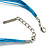 Light Blue Enamel Floral Oval Pendant With Cotton Cord (Silver Tone) - 38cm Length - view 5
