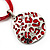 Bright Red Enamel Crystal Oval Pendant With Cotton Cord (Silver Tone) - 38cm Length - view 8