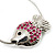 Tiny Crystal Reversible Fish Pendant With Snake Chain - 38cm Length - view 3