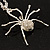 Shimmering Diamante Spider Pendant Necklace (Silver Tone Finish) - 60cm Length - view 15