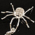 Shimmering Diamante Spider Pendant Necklace (Silver Tone Finish) - 60cm Length - view 8