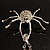 Shimmering Diamante Spider Pendant Necklace (Silver Tone Finish) - 60cm Length - view 20