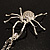 Shimmering Diamante Spider Pendant Necklace (Silver Tone Finish) - 60cm Length - view 3