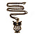 Long Vintage Bronze Tone Crystal Owl Pendant Necklace -70cm Length - view 3