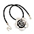 Burn Silver Rose Flower Pendant On Leather Cord - 40cm Length - view 4