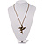 Long Vintage Inspired Hummingbird Pendant with Bronze Tone Chain/ 70cm L - view 3