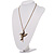 Long Vintage Inspired Hummingbird Pendant with Bronze Tone Chain/ 70cm L - view 8