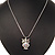 Wise Multicoloured Diamante Owl Pendant Necklace In Rhodium Plated Metal - 42cm Length - view 5