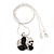 Crystal Panda Bear Pendant Necklace In Rhodium Plated Metal - 44cm Length - view 4