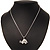 Cute Crystal Turtle Pendant Necklace In Rhodium Plated Metal - 44cm Length - view 4