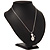 Crystal Cat  Pendant Necklace In Rhodium Plated Metal - 44cm Length - view 7