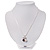 Sweet Diamante Double Cherry Pendant Necklace In Rhodium Plated Metal - 46cm Length - view 5