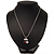 Sweet Diamante Double Cherry Pendant Necklace In Rhodium Plated Metal - 46cm Length - view 3