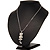 Crystal Cat With Dangling Tail Pendant Necklace In Rhodium Plated Metal - 44cm Length - view 7