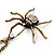Shimmering Diamante Spider Pendant Necklace In Antique Gold Tone Metal - 60cm Length - view 6