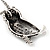 Long Cute Crystal & Simulated Pearl Owl Pendant Necklace In Antique Silver Metal - 60cm Length (10cm Extension) - view 5