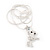Crystal Teddy Bear With Star Pendant Necklace In Rhodium Plated Metal - 42cm Length - view 5