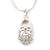 Tiny Crystal 'Shoe' Pendant Necklace In Silver Plated Metal - 42cm Length - view 3
