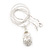 Tiny Crystal 'Shoe' Pendant Necklace In Silver Plated Metal - 42cm Length - view 4