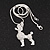 Clear Crystal 'Poodle' Pendant Necklace In Silver Plated Metal - 42cm Length - view 2