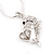 Crystal 'Dolphin & Heart' Pendant Necklace In Rhodium Plated Metal - 42cm Length - view 5
