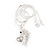 Crystal 'Dolphin & Heart' Pendant Necklace In Rhodium Plated Metal - 42cm Length - view 6