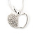 Silver Plated Diamante Open Apple Pendant Necklace - 42cm Length - view 3