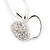 Silver Plated Diamante Open Apple Pendant Necklace - 42cm Length - view 5