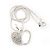 Silver Plated Diamante Open Apple Pendant Necklace - 42cm Length - view 4