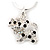 Crystal 'Puppy' Pendant Necklace In Silver Plated Metal - 42cm Length - view 5