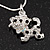 Crystal 'Puppy' Pendant Necklace In Silver Plated Metal - 42cm Length