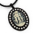 Large Diamante 'Cameo' Pendant On Velour Cord Choker Necklace - 36cm Length & 6cm Extension - view 3