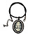 Large Diamante 'Cameo' Pendant On Velour Cord Choker Necklace - 36cm Length & 6cm Extension - view 4