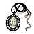 Large Diamante 'Cameo' Pendant On Velour Cord Choker Necklace - 36cm Length & 6cm Extension - view 2