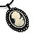 Large Diamante 'Classic Cameo' Pendant On Velour Cord Choker Necklace - 36cm Length & 6cm Extension - view 2