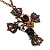 'Cross, Roses & Skull' Vintage Pendant Necklace In Bronze Tone Metal - 80cm Length (5cm extension) - view 3
