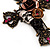 'Cross, Roses & Skull' Vintage Pendant Necklace In Bronze Tone Metal - 80cm Length (5cm extension) - view 5