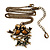 Vintage 'Love Birds' Pendant Necklace In Antique Gold Finish - 46cm Length (6cm extension) - view 2
