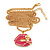 'Skull & Lips' Diamante Enamel Pendant Necklace In Gold Plated Metal - 70cm Length (8cm extension) - view 4