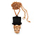 Gold Plated 'Skull In The Hat' Pendant Necklace - 60cm Length (6cm extension) - view 2