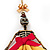 Funky Swarovski Crystal 'Skeleton Ballerina' Pendant Necklace In Antique Gold Metal - 74cm Length (8cm extension) - view 7