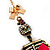 Funky Swarovski Crystal 'Skeleton Ballerina' Pendant Necklace In Antique Gold Metal - 74cm Length (8cm extension) - view 11