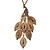 Long Exquisite 'Peacock' Pendant Necklace In Gold Plated Metal - 80cm Length (8cm extension)